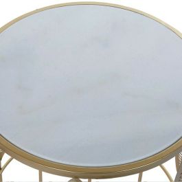 Mesa auxiliar DKD Home Decor Dorado Metal Mármol 42 x 42 x 65,5 cm