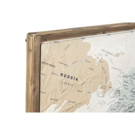 Juego de 4 cuadros DKD Home Decor Mapamundi Vintage Loft 200 x 3,5 x 120 cm