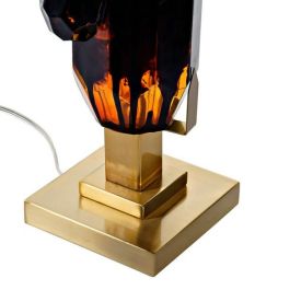 Lámpara de Mesa DKD Home Decor Metal Tela Cristal Chic (35 x 35 x 70 cm)