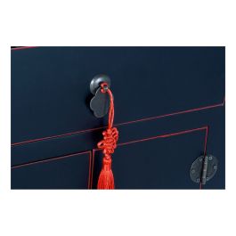 Mesita de Noche DKD Home Decor Abeto Rojo Negro Madera MDF 45 x 34 x 66 cm