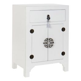 Mesita De Noche Oriental DKD Home Decor Blanco Plateado 34 x 66 x 45 cm Precio: 191.95083049999997. SKU: S3011194