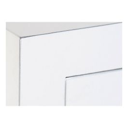 Mesita De Noche Oriental DKD Home Decor Blanco Plateado 34 x 66 x 45 cm