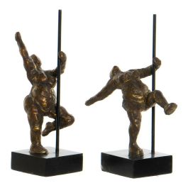 Figura Decorativa DKD Home Decor 20 x 10 x 31 cm Dorado Aluminio Madera de mango Bailarina Ballet Moderno