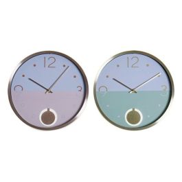 Reloj de Pared DKD Home Decor Aluminio Cristal 30 x 5 x 30 cm (2 Unidades) (12 Unidades) (2 pcs)