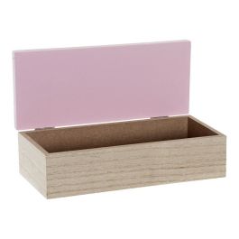 Caja Decorativa DKD Home Decor Natural Aluminio Madera MDF 22 x 6 x 9 cm (2 Unidades) (1 unidad)