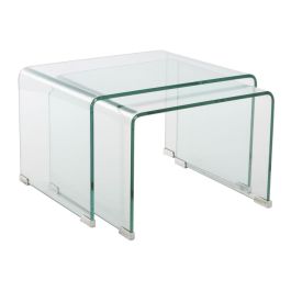 Juego de 2 mesas DKD Home Decor Transparente 48 x 45 x 31,5 cm