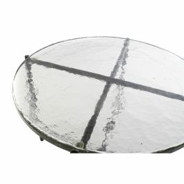 Mesa auxiliar DKD Home Decor Cristal Negro Metal Moderno (50 x 50 x 42 cm)