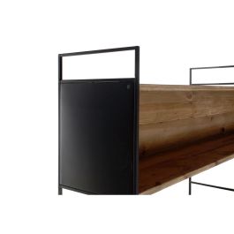 Estantería DKD Home Decor Negro Metal Marrón Madera Reciclada Pino (180 x 35 x 190 cm)