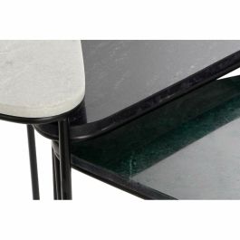 Juego de 3 Mesitas DKD Home Decor Negro Metal Blanco Verde Mármol Moderno (46 x 42,5 x 58 cm) (3 Unidades)