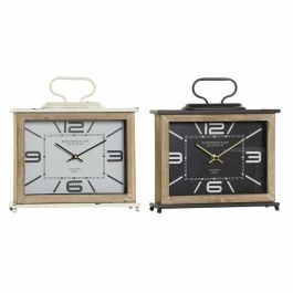 Reloj de Mesa DKD Home Decor 28 x 8 x 29,5 cm Negro Metal Blanco Tradicional Madera MDF (2 Unidades) Precio: 59.95000055. SKU: S3026597