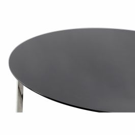 Mesa de Centro DKD Home Decor Negro Plateado Cristal Acero Plástico 100 x 100 x 45 cm