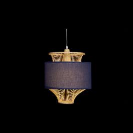 Lámpara de Techo DKD Home Decor Negro Poliéster Bambú 220 V 50 W (40 x 40 x 52 cm)