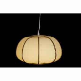 DKD Home Decor Lámpara de Techo Oriental Bambú Poliéster Natural y Blanco 34x34x21 cm E27 50W (2 Unidades)