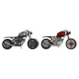 Reloj de Mesa DKD Home Decor Motocicleta 44 x 13,5 x 23 cm Rojo Gris Moto Hierro Vintage (2 Unidades) Precio: 91.95000056. SKU: S3016637