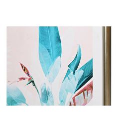 Cuadro Tropical DKD Home Decor Rosa Turquesa 4 x 80 x 60 cm (3 Unidades)