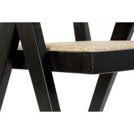 DKD Home Decor Silla Horeca Olmo Ratán Rejilla Negro Natural 60x86x56.5 cm Altura Asiento 42 cm (2 Unidades)