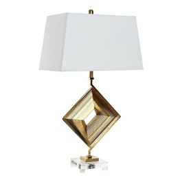 Lámpara de mesa DKD Home Decor Blanco Poliéster Metal Cristal 220 V Dorado 60 W (43 x 25 x 75 cm)