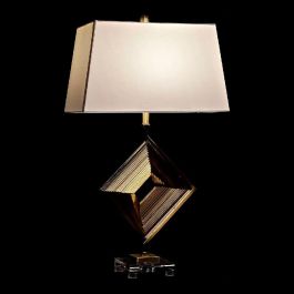 Lámpara de mesa DKD Home Decor Blanco Poliéster Metal Cristal 220 V Dorado 60 W (43 x 25 x 75 cm)