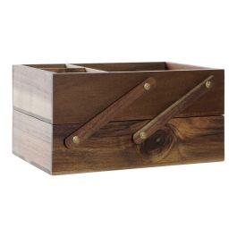 Caja con compartimentos DKD Home Decor Acacia (25.5 x 45.7 x 16 cm)