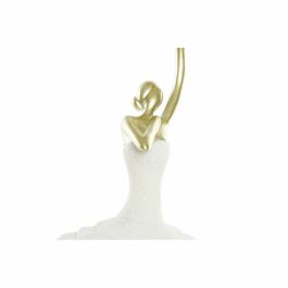 Figura Decorativa DKD Home Decor 13,5 x 12,5 x 40 cm Dorado Blanco Resina Bailarina Ballet