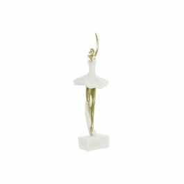 Figura Decorativa DKD Home Decor 13,5 x 12,5 x 40 cm Dorado Blanco Resina Bailarina Ballet