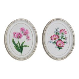 Figura Decorativa DKD Home Decor Blanco Rosa Flores 17 x 2,5 x 21,6 cm (2 Unidades) Precio: 14.75595. SKU: S3013980