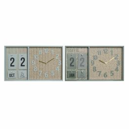 Reloj de Pared DKD Home Decor Verde Madera Polipropileno Plástico Madera MDF Tropical 40 x 5 x 24 cm (2 Unidades) Precio: 29.99000004. SKU: S3021382