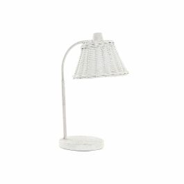 Lámpara de mesa DKD Home Decor Metal Blanco Mimbre 220 V 50 W (22 x 28 x 48 cm)