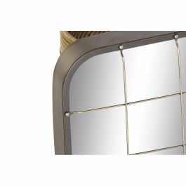 Espejo de pared DKD Home Decor Negro Metal Dorado (45.5 x 7.5 x 55 cm)