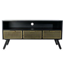 Mueble de TV DKD Home Decor Negro Metal Dorado (125 x 41 x 62 cm)