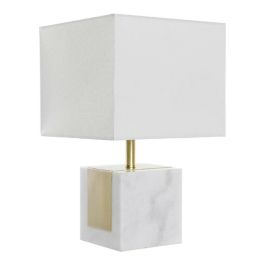 Lámpara de mesa DKD Home Decor Blanco Poliéster Mármol Dorado (26 x 26 x 43 cm)