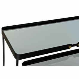 Consola DKD Home Decor Negro Metal Cristal 107,5 x 32,5 x 80,5 cm