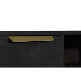 Mueble de TV DKD Home Decor Negro Metal Dorado Madera de mango (147 x 40 x 51 cm)