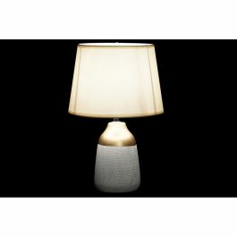 Lámpara de mesa DKD Home Decor 25W Beige Blanco 250 V (2 Unidades) (23 x 23 x 36 cm)