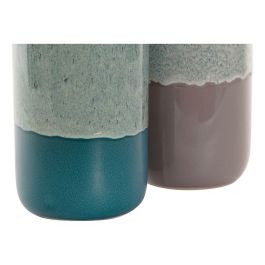Jarrón DKD Home Decor Porcelana Azul Verde 12 x 12 x 35 cm (2 Unidades)