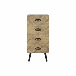 Cajonera Boho DKD Home Decor Natural Negro 31.5 x 80 x 37 cm