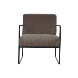 Sillón DKD Home Decor Negro Marrón Poliéster Hierro (64 x 74 x 79 cm)