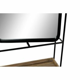 Espejo de pared DKD Home Decor Negro Natural Madera Metal Espejo 60 x 17 x 183 cm