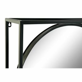 Espejo de pared DKD Home Decor Negro Natural Madera Metal Espejo 61 x 17,5 x 181 cm