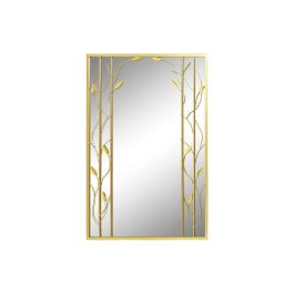 Espejo de pared DKD Home Decor Espejo Dorado Metal Hoja de planta (60 x 2 x 90 cm)