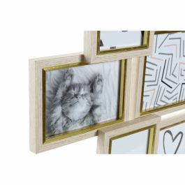 Marco de Fotos DKD Home Decor S3024131 Hojas Natural Dorado Madera Piña Blanco Tropical (58,5 x 3 x 51 cm)