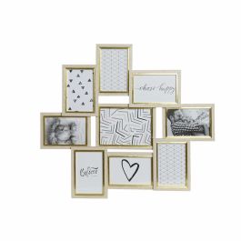 Marco de Fotos DKD Home Decor S3024131 Hojas Natural Dorado Madera Piña Blanco Tropical (58,5 x 3 x 51 cm)