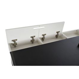 Escritorio DKD Home Decor Negro Metal MDF Blanco PU (110 x 55 x 76 cm)
