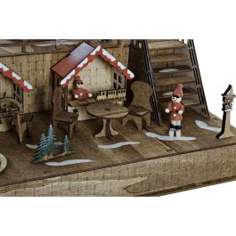 Casa Navidad Alpina DKD Home Decor Marron Oscuro Rojo 22.5 x 25.5 x 30 cm