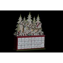 Calendario Adviento Navidad Tradicional DKD Home Decor Blanco Rojo 8.5 x 38 x 32 cm