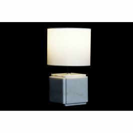 Lámpara de mesa DKD Home Decor Blanco Poliéster Metal Mármol 220 V Dorado 50 W (20 x 20 x 34 cm)