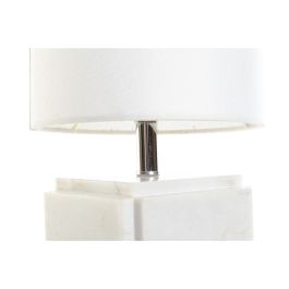 Lámpara de mesa DKD Home Decor Blanco Poliéster Metal Mármol 220 V Dorado 50 W (20 x 20 x 34 cm)