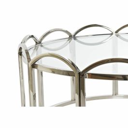 Mesa auxiliar DKD Home Decor Cristal Plateado Metal (100 x 100 x 45 cm)