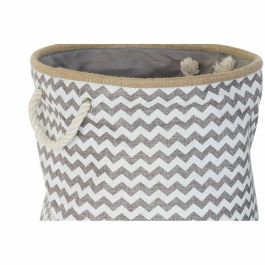 Cesta Boho DKD Home Decor Gris Blanco 38 x 45 x 38 cm