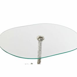Mesa auxiliar DKD Home Decor Transparente Aluminio Cristal Plateado Caballo (54 x 39 x 57 cm)